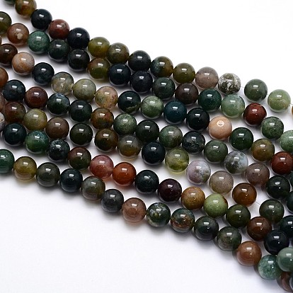 Natural Indian Agate Round Beads Strands