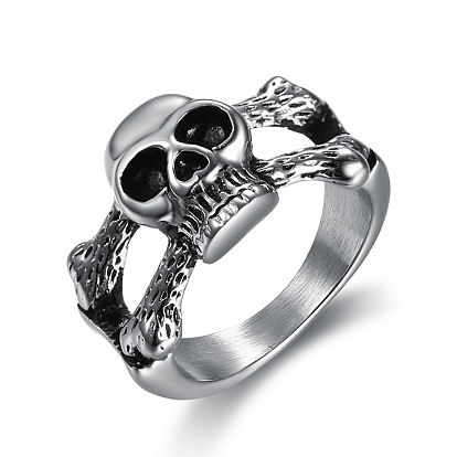 Titanium Steel Skull Finger Ring