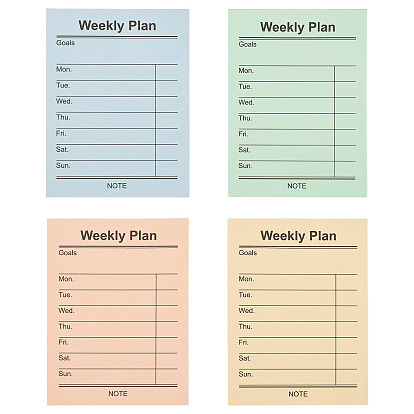 4шт. 4 цветная бумага, портативный блокнот для записей, прямоугольные