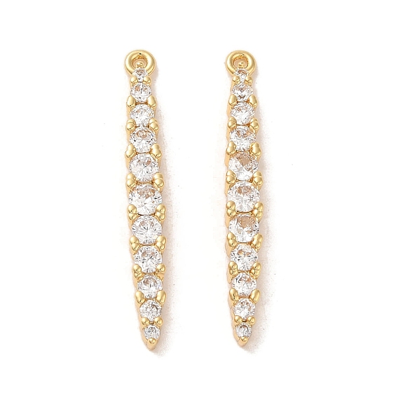 Латунные микропаве прозрачные подвески с фианитом, без кадмия, без никеля и без свинца, бар