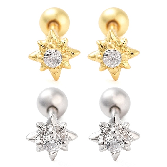 925 серьги-хрящи из стерлингового серебра с микропаве из кубического циркония для женщин, звезда