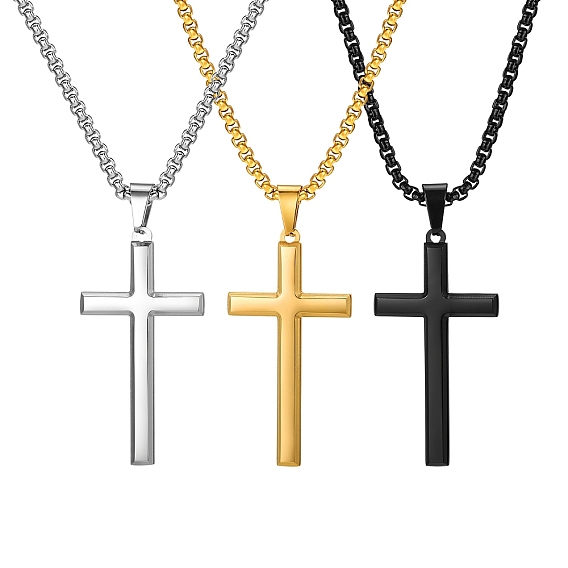 Мужская цепочка-крест из нержавеющей стали с подвеской