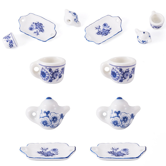 6шт. 3 стили керамической кухонной посуды для демонстрации и декоративных элементов, аксессуары для кукольного домика с микро-ландшафтом, притворяясь опорными украшениями