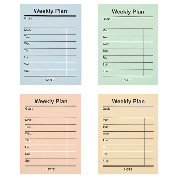 4шт. 4 цветная бумага, портативный блокнот для записей, прямоугольные