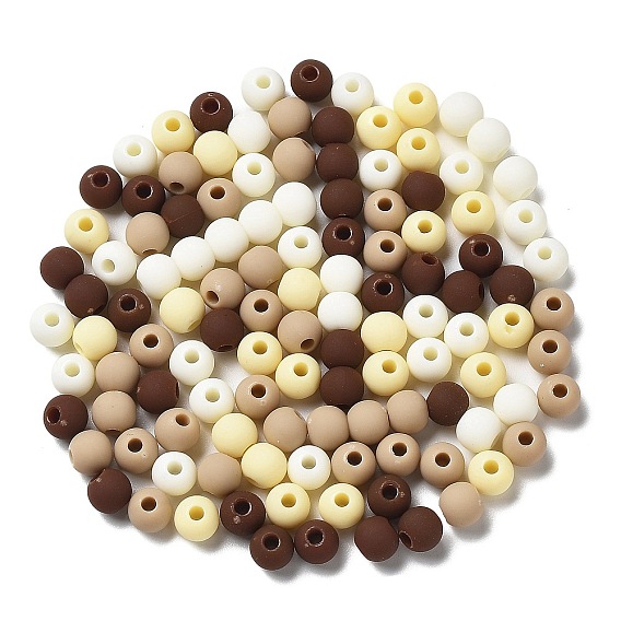 Frosted Opaque Acrylic Beads, Round