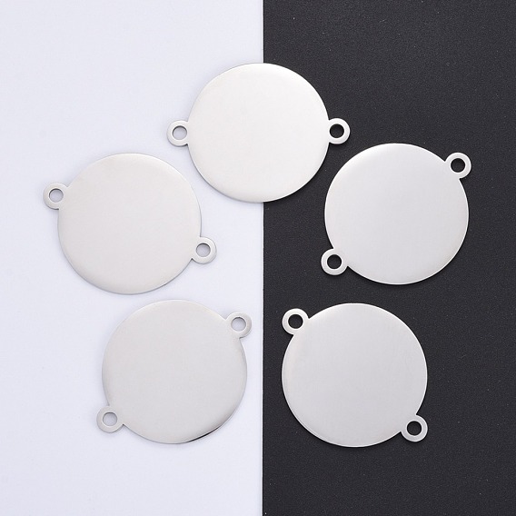 304 соединительные звенья нержавеющие, зеркальная полировка, штамповка пустых тегов, плоско-круглые