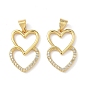 Латунные микро проложить кубического циркония подвески, без кадмия и без свинца, сердце