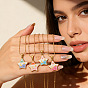 304 Colliers pendentifs en acier inoxydable émaillé et perle en plastique, étoiles, or