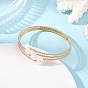 Natural Freshwater Pearl & Brass 3-Strand Open Cuff Bangles, White