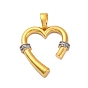 Латунные микро проложить кубического циркония подвески, сердце, долговечный, без кадмия и без свинца, стойки покрытие