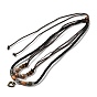 Natural Wooden Double Layered Necklaces, Alloy Heart Pendant Adjustable Necklace
