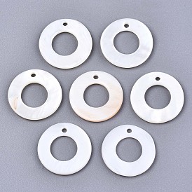Natural Freshwater Shell Charms, Ring