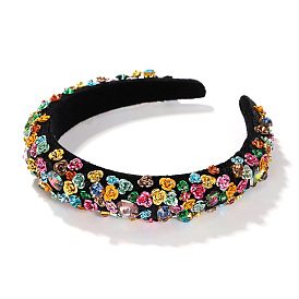 Baroque Style Colorful Rhinestone Headband for Luxurious Party and Show