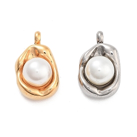 304 Stainless Steel Inlay ABS Pearl Pendants