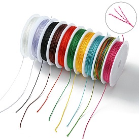 10 Rolls 10 Colors 10M 9-ply Polyester Round Thread, for Craft Tassel Making