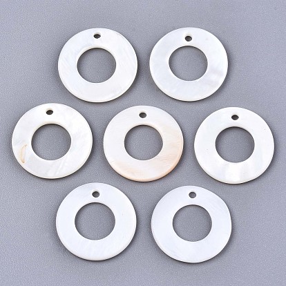Natural Freshwater Shell Charms, Ring