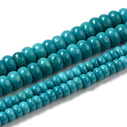 Chapelets de perles howlite naturelles , teint, rondelle