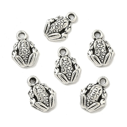 Тибетский стиль сплава лягушка прелести, 13x9x3 мм, отверстие : 1.5 мм
