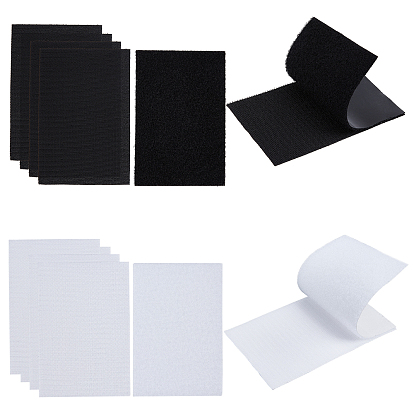 10 Sets 2 Colors Self Adhesive Polyester Hook and Loop Tapes, Rectangle