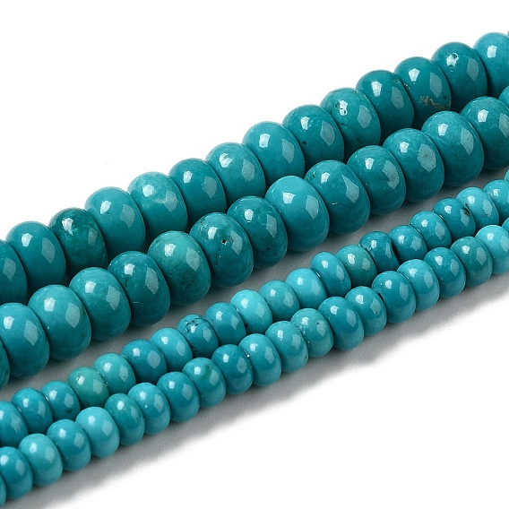 Chapelets de perles howlite naturelles , teint, rondelle