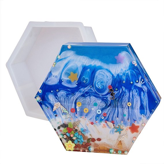 Силиконовые формы для украшения своими руками, формы для литья смолы, для уф-смолы, изготовление ювелирных изделий из эпоксидной смолы, шестиугольник