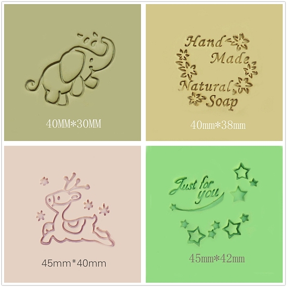 Transparent Resin Stamps, DIY Handmade Soap Stamp Chapters, Clear, Star/Elephant/Flower/Reindeer Pattern