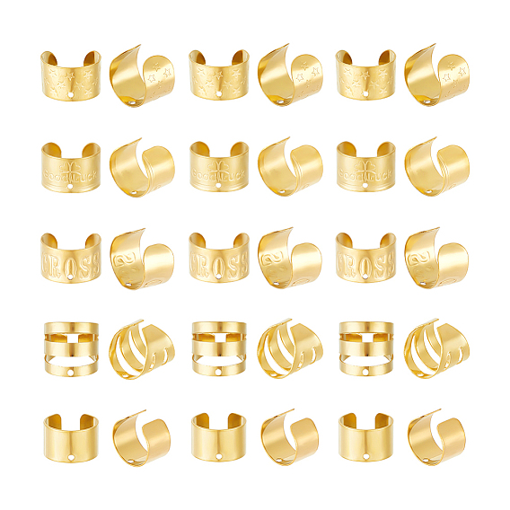 30шт 5 стиль 304 ушные манжеты из нержавеющей стали, с отверстием