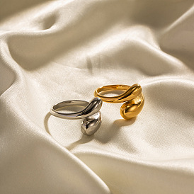 Модное регулируемое кольцо из нержавеющей стали с крестообразным отверстием - креативный ювелирный аксессуар для женщин