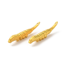 Rack Plating Cordyceps Sinensis Brass Pendants, Long-Lasting Plated, Lead Free & Cadmium Free