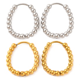 304 Stainless Steel Hoop Earrings, Oval