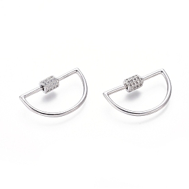 Латунные микропаве, кубический цирконий, винт, карабин, подвески с замком, для изготовления ожерелий, полукруглый