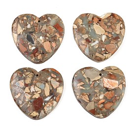 Синтетические подвески Aqua Terra Jasper, впечатление яшма, сердце
