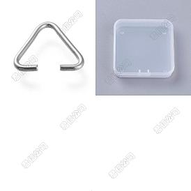 304 Stainless Steel Triangle Rings, Buckle Clasps, Fit for Top Drilled Beads, Webbing, Strapping Bags
