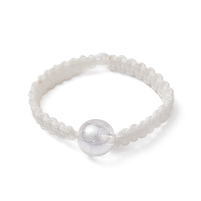 Anillo de dedo de cuarzo craquelado sintético galvanizado, con fornitura de nailon