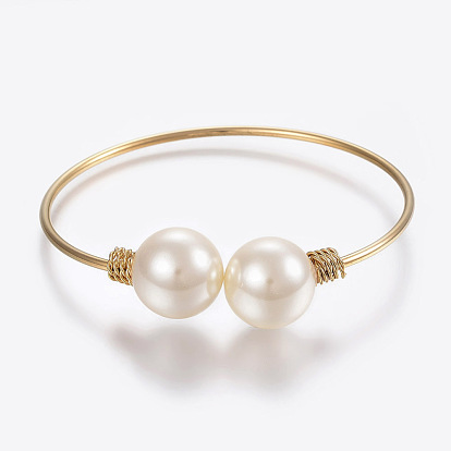 304 bracelets en acier inoxydable, avec des perles acryliques
