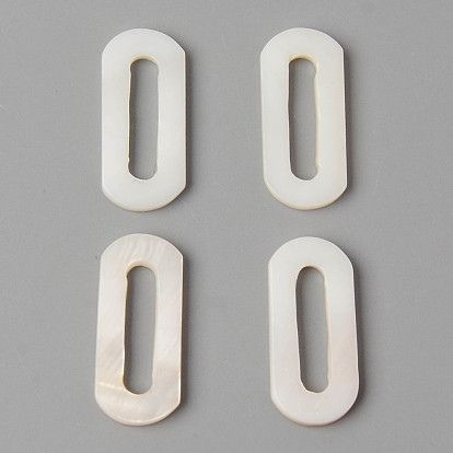 Natural Freshwater Shell Linking Rings, Oval