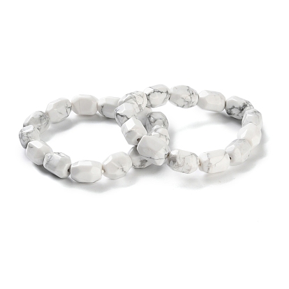 Натуральные бусины говлита эластичные браслеты для женщин и мужчин, колонка