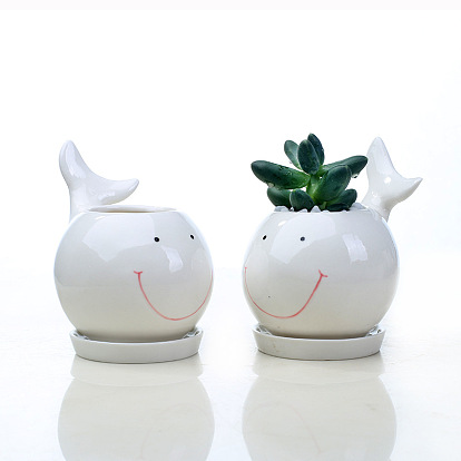Ocean Series Succulent Ceramic Flower Pots Home Gardening Creative Hand-Painted Flower Pots