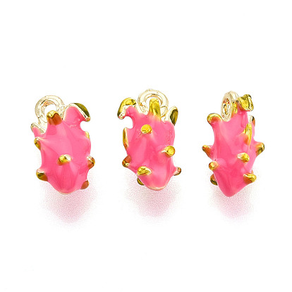 Подвески из эмали и сплава, очарование питайи, золотой свет, стойки покрытие, без кадмия, без никеля и без свинца