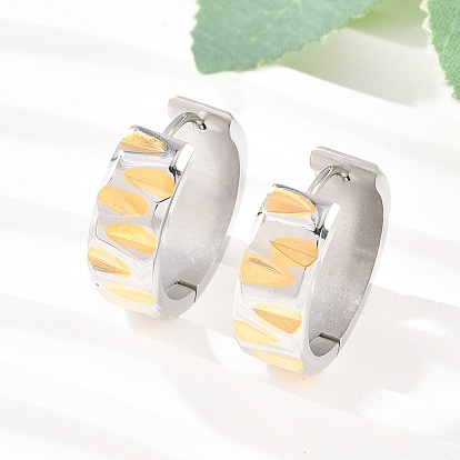 304 двухцветные серьги-кольца из нержавеющей стали, с 316 ушными шпильками из хирургической нержавеющей стали, ионное покрытие (ip)