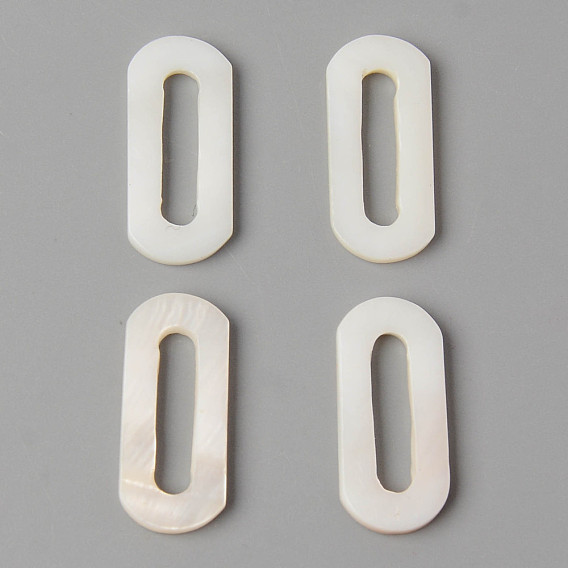 Natural Freshwater Shell Linking Rings, Oval