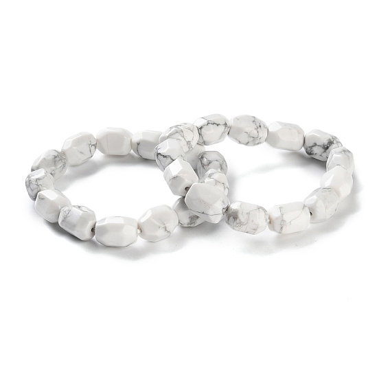 Натуральные бусины говлита эластичные браслеты для женщин и мужчин, колонка