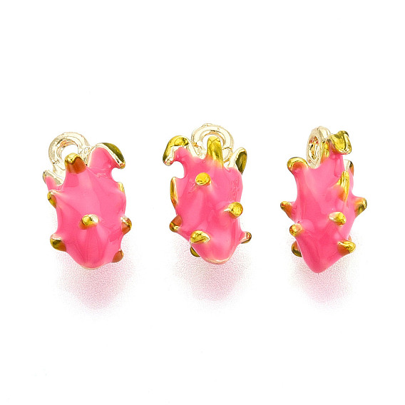 Подвески из эмали и сплава, очарование питайи, золотой свет, стойки покрытие, без кадмия, без никеля и без свинца