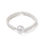 Electroplate Synthetic Crackle Quartz Finger Ring, with Nylon Finding