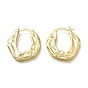 Brass Hoop Earrings, Long-Lasting Plated, Hammered, U Shape