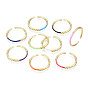 Настоящие 16 позолоченные латунные кольца-манжеты с эмалью k, открытые кольца, без кадмия, без никеля и без свинца