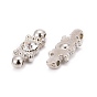 Metal Alloy Bar Spacers, with Grade A Rhinestone and Two Holes, 7.5x21x4.5mm, Hole: 2mm