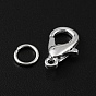 50Pcs Zinc Alloy Lobster Claw Clasps, with 430Pcs Iron Open Jump Rings