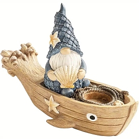 Resin Gnome & Boat Figurines Display Decorations, Home Office Decorations for Easter