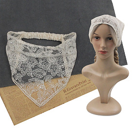 300Pcs Hollow Embroidery Triangle Headscarf, Hair Headband